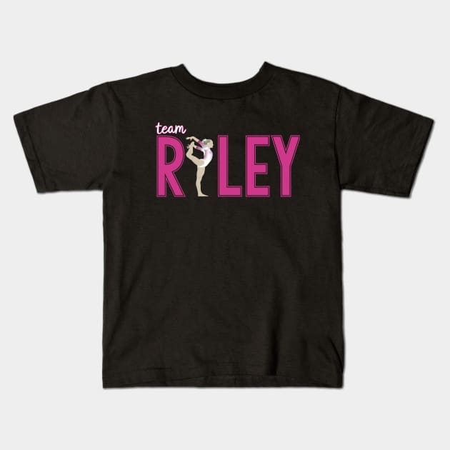 Team Riley McCusker Gymnastics Kids T-Shirt by jordynslefteyebrow